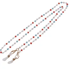 Colier / Snur pentru ochelari pastel sfere fatetate, 58cm