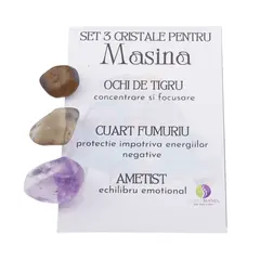 Set 3 cristale naturale pentru Masina