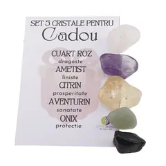 Set 5 cristale naturale pentru oferit Cadou