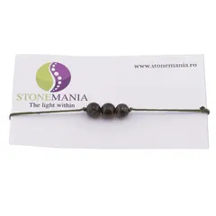 Bratara cu snur Bronzit sfere, 6mm