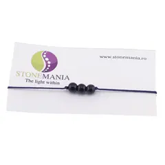 Bratara cu snur Goldstone albastru sfere, 6mm