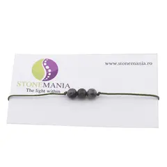 Bratara cu snur Larvikit sfere, 6mm