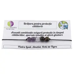 Bratara 5 cristale pentru protectie in calatorie, 6mm