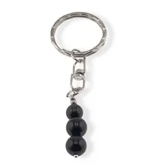 Breloc Goldstone albastru trei sfere, 8-10mm