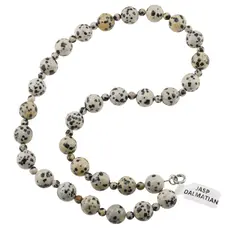 Colier Jasp dalmatian sfere, 4-10mm
