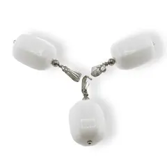 Pandantiv Onix alb, 17mm