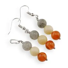 Set cercei cu agatatoare si pandantiv Leu cristale 8mm