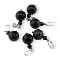 Pandantiv Agat negru, sfere 10mm si 4mm