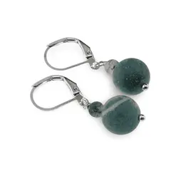 Cercei cu agatatoare Agat Indian mat, sfere 10mm si 4mm