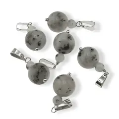 Pandantiv Jasp kiwi, sfere 10mm si 4mm