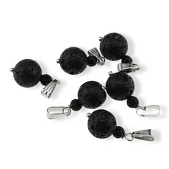 Pandantiv Roca vulcanica, sfere 10mm si 4mm