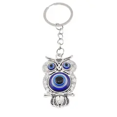 Breloc Bufnita argintie cu ochi protectori, 11cm