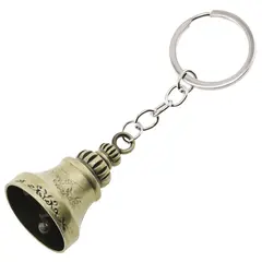 Breloc clopot cu detalii gravate, alama - 10,5cm