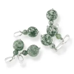 Pandantiv Agat de copac, sfere 10mm si 4mm