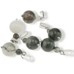 Pandantiv Heliotrop, sfere 10mm si 4mm
