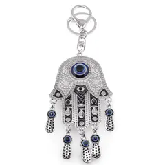 Breloc Hamsa si Ochi protector, negru - 17cm