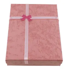 Cutie pentru cadou dreptunghiulara roz, mare - 16x12cm
