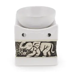 Vas aromaterapie din ceramica alb model Elefant mat - 10cm