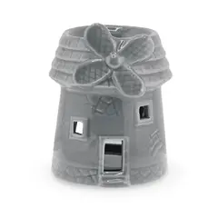 Vas aromaterapie din ceramica cu model moara, gri - 9cm