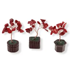 Copac in ghiveci cu pietre de coral rosu - 8cm