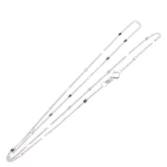 Lant argint 925 rodiat, model Figaro plat - 45cm