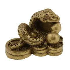 Statueta Feng Shui Sarpe pe monede chinezesti si Wu Lou, 3cm