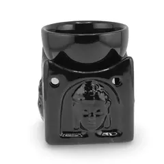 Vas aromaterapie din ceramica, Buddha negru - 8,2cm