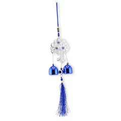 Clopotei de vant, 2 ramuri si Pomul Vietii, albastru - 30cm