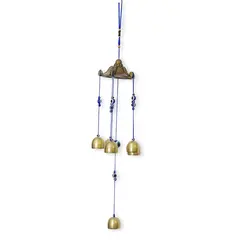 Clopotei de vant aurii, 6 ramuri si ochi protectori, 50cm
