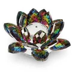 Floare de lotus Curcubeu din sticla - 8cm