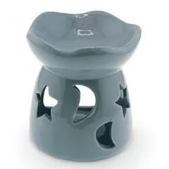 Vas aromaterapie din ceramica model celest cu baza rotunda, bleu - 7,5cm