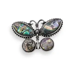 Brosa fluture cu Scoica Abalone, 44mm