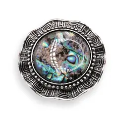 Brosa rotunda cu Scoica Abalone, 45mm