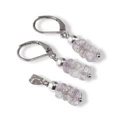 Set cercei cu agatatoare si pandantiv Ametrin discuri fatetate, 5-6mm