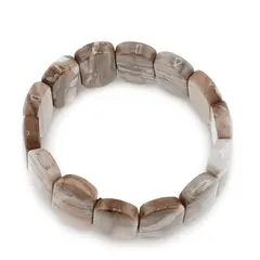 Bratara lata pe elastic cu cristale naturale Jasp, oval 21mm
