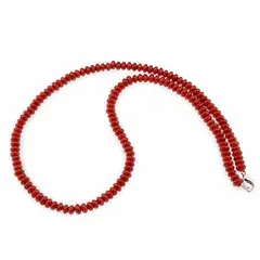 Colier Coral rosu discuri, 5mm