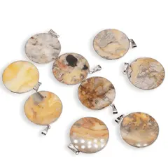 Pandantiv Agat Crazy Lace rotund, 32mm