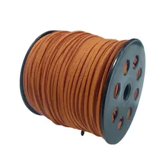 Snur piele ecologica maro brun, 3mm, 90 de metri/rola
