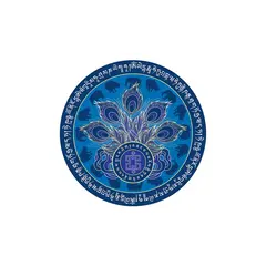 Abtibild sticker Feng Shui cu Elefant si Rinocer albastri pentru protectia banilor 2025, mic