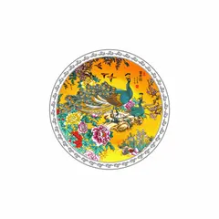 Abtibild sticker Feng Shui pentru protectie impotriva pericolelor cu 2 pauni 2025, mic