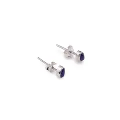 Cercei cu surub si montura ovala din argint 925, Lapis Lazuli 5mm x 3mm