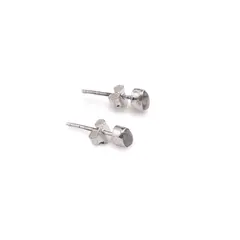 Cercei cu surub si montura ovala din argint 925, Piatra lunii 5mm x 3mm