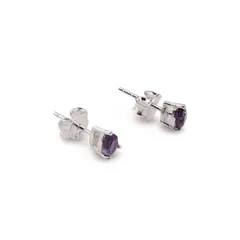 Cercei cu surub si montura picatura din argint 925, Ametist 6mm x 4mm