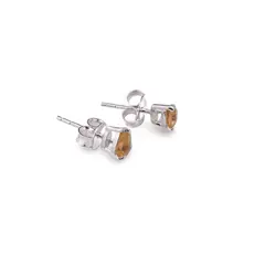 Cercei cu surub si montura picatura din argint 925, Citrin 6mm x 4mm
