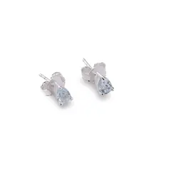 Cercei cu surub si montura picatura din argint 925, Topaz 6mm x 4mm