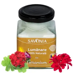 Geranium - Lumanare 100% Naturala 200g, Savonia
