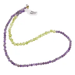 Colier Ametist sfere si Peridot banuti, 4-5mm