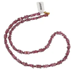 Colier Granat patratele 4mm si sfere 3mm