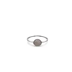 Inel din argint 925, model subtire cu cristal natural rotund - Piatra lunii masura 56