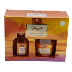 Set Odorizant Difuzor cu betisoare si Lumanare parfumata Aromaland Blissful - Portocala si Cuisoare